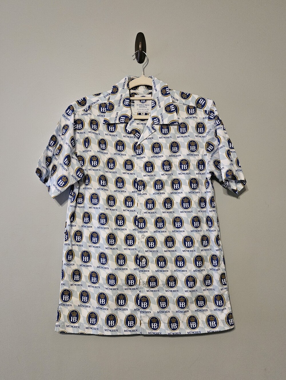 Hofbrauhaus White & Blue Short-Sleeve Button-Up Shirt